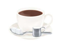 コーヒー(安いです、美味しいです、香りがいいです、オシャレです、健康にいいです)←この飲み物