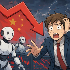中国AIショックの影響で、中国AI・ロボット関連株が大暴落