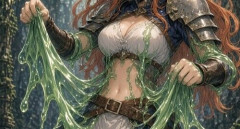 【画像】エチエチ女ゆうしゃ「なにこのスライム、服が溶けちゃう～」