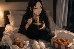 中島美嘉、寝る直前にベッドでラーメン「1日4食ケンタッキーと具のないおにぎり」