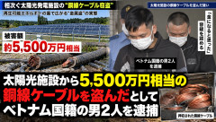 ベトナム人「太陽光施設から5,500万円分の銅線盗むべ」→ 無事逮捕→ ネット民「どうせ不起訴だろ」