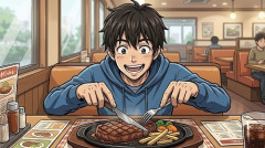 【画像】アニメアイコン「ファミレスのステーキが生っぽいんだけど？」→焼き加減がXで大激論ｗｗｗ