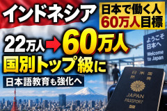 【速報】インドネシア政府、日本で働く人60万人を目標に設定