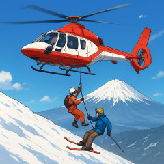 富士山閉山期間中のヘリ救助、有料化 5分で8000円案も