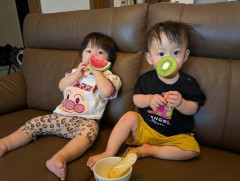 【画像】中川翔子さんのお子さん、双子なのに髪の毛に格差が出始める