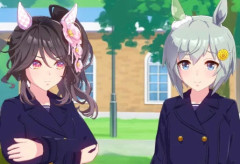 【ウマ娘】ファレノとの餅つきに前かがみになるセイちゃん