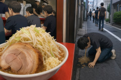 ラーメン二郎京都店で大盛りを食べた客が近所で嘔吐　「15分以内で完食」ルールに賛否