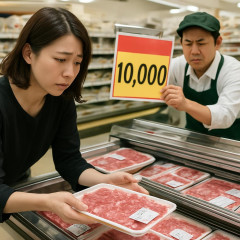 牛肉に手が出なかった女性、消費税１％なら「控えていた外食に」…１万の値札を貼り替えるスーパー「従業員は疲弊」   |  値札って最近付いてなくね？
