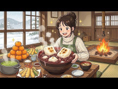 外国人「雪が降るのを見るのが好き」Ghibli ASMRRが冬の赤豆スープを作ってる