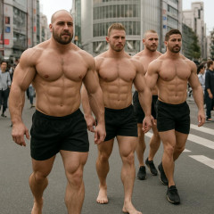 「これ逮捕してよ」公然わいせつ懸念の声、渋谷の中心に現れた「上裸・裸足・逆三角形マッチョ」外国人集団   #東京 |  割と溶け込んでて草