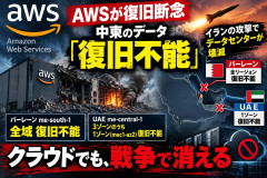 【AWSが復旧断念】イラン攻撃でバーレーンリージョン全域のデータ「復旧不能」 UAEでも1ゾーン喪失