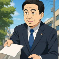 野田佳彦氏、ビラを配る   |  これは本人とは誰も思わんだろ
