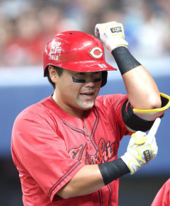 カープ末包昇大、1号ホームラン！中日大野雄大から待望の一発！！