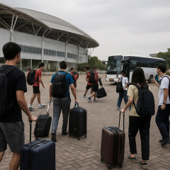 選手村なしで混乱 男女同室、自力でホテル探し、サッカーバスが野球場へ   #名古屋アジア大会