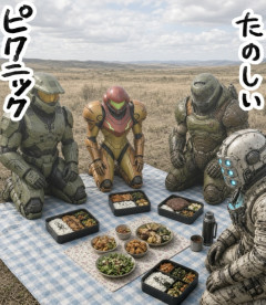 パワードスーツ系ゲームキャラさん、たのしいピクニックに行く