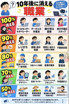 【まとめ】「10年後に消える仕事リスト」が再燃→エッヂ民の反応がカオスすぎたｗｗｗ