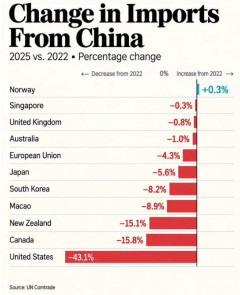 海外「先進国の中国離れ？中国からの輸入量が全体的にマイナスに転じているようだが」