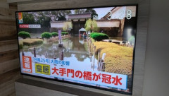 皇居の大手門の橋が冠水 台風25号の大雨の影響
