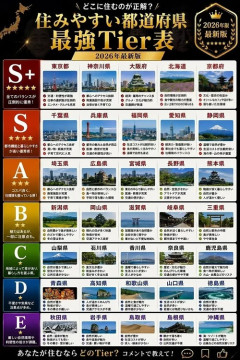 【画像】AIが作った「住みやすい都道府県tier表」がこれｗｗｗｗ