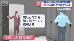 女性課長、着替えを恥ずかしがる男性職員に「男なんだからとびら開けて着替えろ」 減給処分