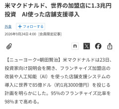 【画像】AIで未来のマクドナルドはこうなる