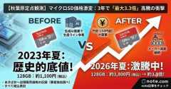 【悲報】microSDがめっちゃ値上がりしてんのなんで？・・・・・・・・・