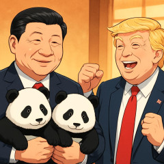 習近平、日本から没収したパンダ2頭枠を即時アメリカに贈ると表明→トランプ大統領喜ぶ