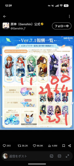 【原神】もしかして限定星5配布って待てるなら性能見直しで強化が入るまで待ってるのがいいの?