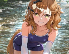 【ウマ娘】スク水×ニーソ×長手袋とかいう属性過多すぎるポッケちゃん