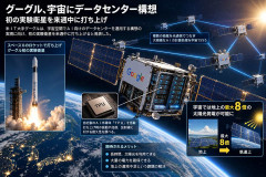 グーグルが宇宙空間にデータセンター構想、初の実験衛星打ち上げ…地上の8倍にあたる太陽光発電が可能に