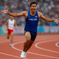 陸上 男子100mで衝撃の新星 タイの20歳ブーンソンが9秒90で金メダル 準決に続き大会新連発に会場騒然   #アジア大会 |  100m アジア9秒台