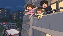 父親がマンション6階のベランダから4歳の女の子と1歳の女の子を投げ落とす