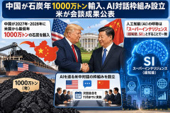 中国が石炭年1000万トン輸入、AI対話枠組み設立　米が会談成果公表