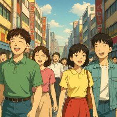 90年代の日本、道ゆく日本人はみんな笑顔で街中に活気が溢れていた…