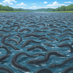 ウナギ5万匹流される「どこかで生き延びて」印旛沼   |  俺のオオウナギも放流中ですぞ