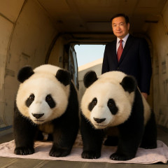 中国のパンダ2頭、米到着 習主席「友情の使者」   |  政治パンダ来たか