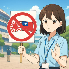 愛知名古屋アジア大会で旭日旗と台湾旗の持ち込みを看板で禁止