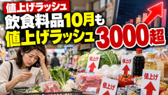 【悲報】10月の飲食料品の値上げがエグ過ぎる。なんと3,000品目超！
