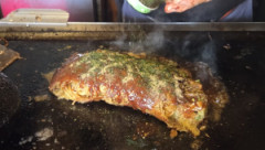 薬湯に入って三津浜焼きを食べてきた