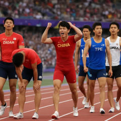 陸上・男子400mリレー 日本は5位 ゴール後は選手たちはぼうぜん 中国が金 2位に台湾、3位に韓国   #アジア大会 |  日本の陸上なんて栄養状態と無料の部活で上回ってただけだしな
