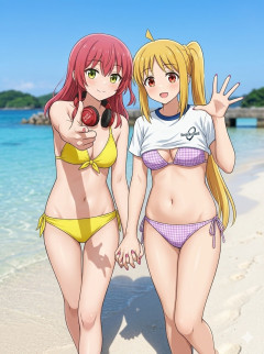 【画像】この水着の女の子、お持ち帰り出来るならどっちにする？ｗｗｗｗｗ