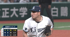 平良海馬、防御率1.36で規定到達！