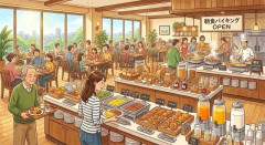 【画像】朝食バイキング会場に来た！