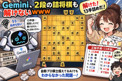 Gemini、2段の詰将棋も解けないｗｗｗ