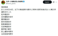 巨人　松井颯、板東湧梧ら育成９選手に戦力外通告