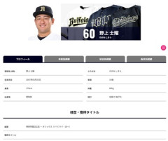 オリックス･バファローズ､プロ1年目19歳の野上士耀さんの死去を発表 死因は非公表も事件性なし
