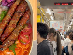 外国人「その茄子の切り方、涙が出る」Sakuraが弁当を作って電車に乗ってる