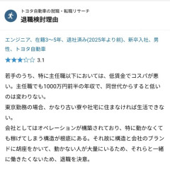 【悲報】トヨタ社員さん、賃金の低さに絶望し退職を決意してしまう