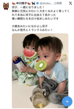 【画像】中川翔子(41)が産んだ双子、1歳になるｗｗｗｗｗｗ