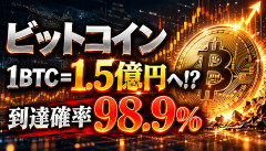 【衝撃】ビットコイン、1BTC＝1.5億円になる確率98.9％との研究結果ｗｗｗｗｗｗ
